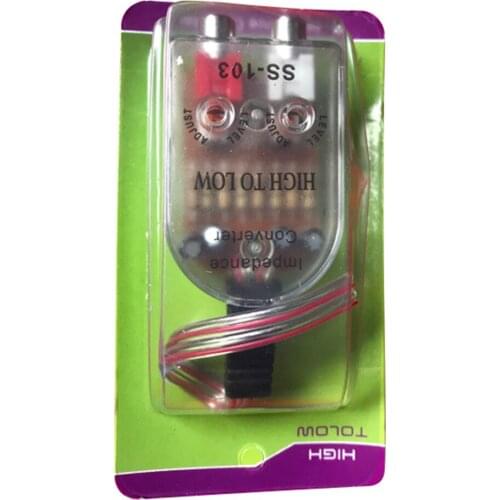 Car Speaker to RCA Level Adaptor High to Low Sockets Auto Line Out Audio Comverter Sound Subwoofer Amplifier Adjustable