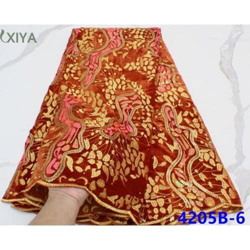 African Velvet Lace Fabric with Sequins High Quality Embroidery Laces Fabrics Nigeria Lace Fabric for Party Wedding APW3341B