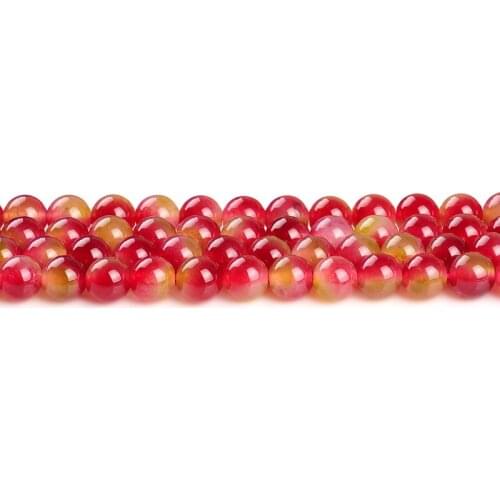 Watermelon chalcedony DIY jewelry accessories Semi-finished products wholesale beads scattered beads on sale