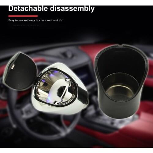Car Ashtray Innovative Durable Smoke Ash Container With LED Light Ash Container, Cigarette Cup Holder, Storage Cup, Auto Supplie
