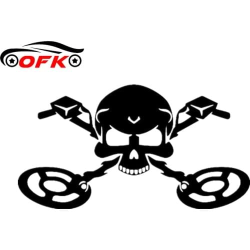 Car Stickers Decor Motorcycle Decals Skull with Metal Detectors Decorative Accessories Creative Waterproof PVC,20cm*12cm