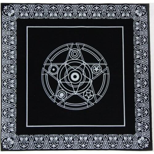 49*49cm Black Tarot game Tablecloth divine tool flannelette Beautiful Star pentacle Game Tarot Board Game mat Accessories