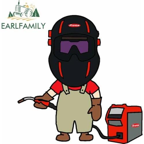 EARLFAMILY 13cm x 12.8cm For Welder Welding Creative Car Sticker Vinyl Material Decal Waterproof Motorcycle For JDM SUV RV