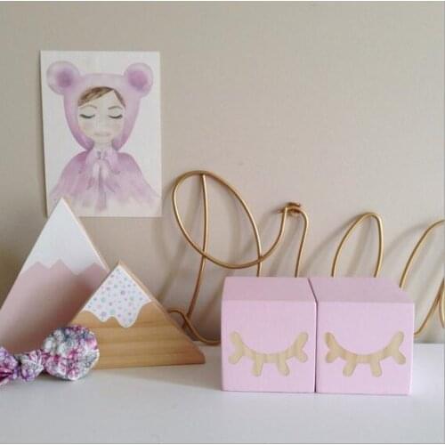 Heart Model Block DIY Wood Room Home Kawaii decoration INS Wall props Baby Infantil for Doll Toy Kids Birthday Christmas Gift