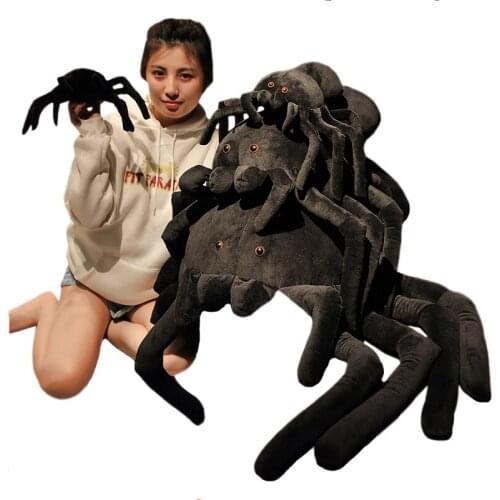 20-120cm Big Size Soft Simulation Black Spider Plush Toy Stuffed Plush Tricky Real Life Spider Gift Home Decor