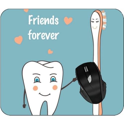 Printed Mouse Pad Tooth And Toothbrush Are Good Friends Mouse Pad For Home Office Working