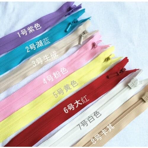 20pcs/lot Invisible Plastic Nylon Coil Zipper Close End Tailor Sewing Accessories Patchwork Clothing Bags 15CM 25cm 30cm 40cm