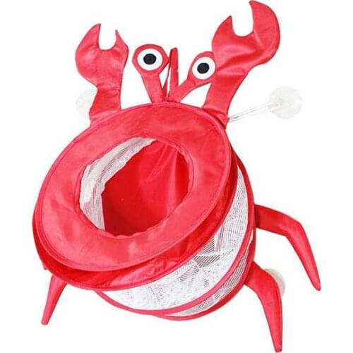 New Cute Crab Design Bath Toys Storage Bag With Suction Cup Folding Bathtub Toy Holder Multi-Functional Bathtub Toy Organizer