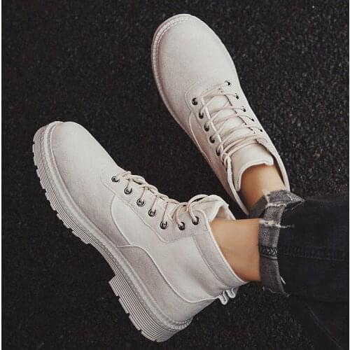 Autumn and Winter Martin Boots Mens High-Top Mens Shoes Mens Boots Large Size Tooling Boots Outdoor Desert Military Boots