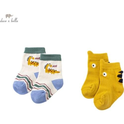DB20260 dave bella autumn fashion baby boys cartoon letter socks causual children kids boy socks