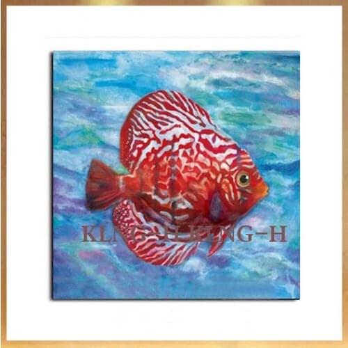 Peces pintura al óleo abstracta hecha a mano sobre lienzo Animal moderno abstracto cuadro de pared sala de estar dormitorio hoga