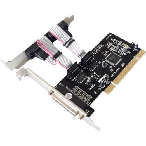 PCI To 2S1P Serial & Parallel adapter card PCI To 2 Ports RS232 COM DB9 & DB25 Palrallel port Converter Card MCS9865 Chipset