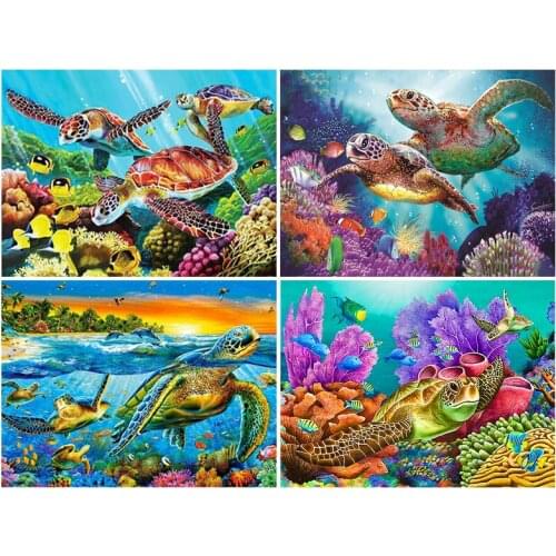 Full Diamond Embroidery "Sea turtle landscape" Diamond Painting Cross Stitch Patterns Rhinestone Unfinished Home Decor