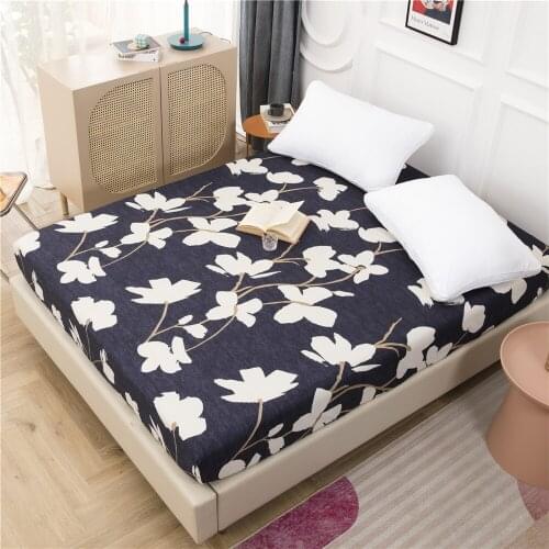Elastic Fitted Sheet Rubber Band Polyester Bed Sheets Geometric Pattern Pillowcase Multiple Colors Available Mattress Cover