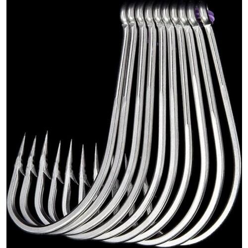 10pcs size 1 2 3 4 5 6 7 8 9 10 Fly Tying Hooks Stainless Steel Fish Hook Saltwater Rigging Pike / Crazy Charlie