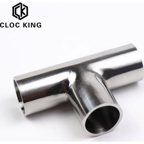 CK 16/19/22/25/28/32/38/45/51mm-108mm Pipe OD Butt Weld Tee 3 Way Connector Sanitary Pipe Fitting SUS304 Stainless Homebrew