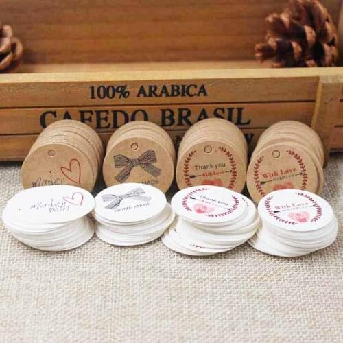 Vintage kraft wedding label tag kraft gift label tag DIY Made with love cardboard bakery/ cookies decorative card tag 200pcs