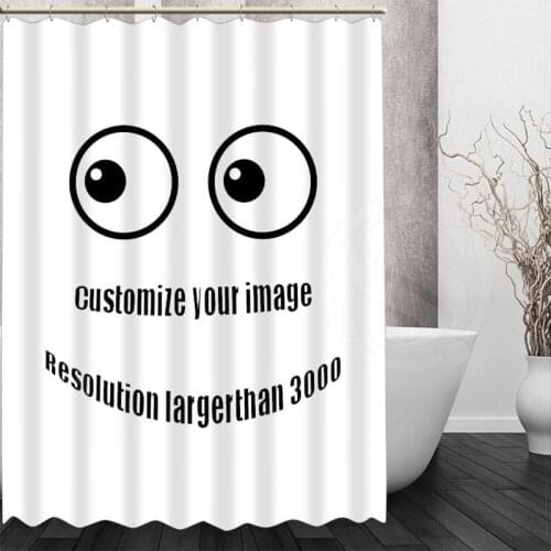 Custom High Shower Curtains Bath Products Bathroom Decor Waterproof Polyester With 12 Pcs Hooks