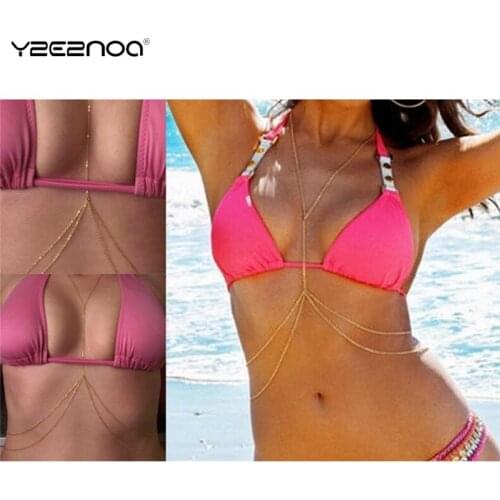 New Sexy Beach Bikini Fashion Body Chain Double Layer Waist Chain Silver Gold Color Body Jewelry Body Women Body Chain