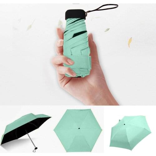Women Luxury Lightweight Umbrella Black Coating Parasol 5 Fold Sun Rain Umbrella Unisex Travel Protable Pocket Mini Umbrella