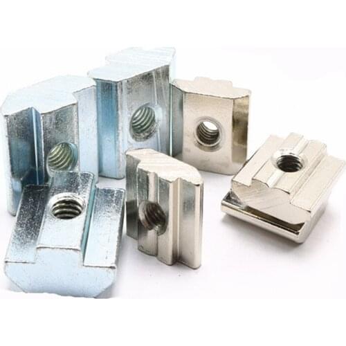 10PCS T Sliding Nut Zinc Coated Plate 2020/3030/4040/4545 Series M3/M4/M5/M6/M8/M10 Aluminum Thread