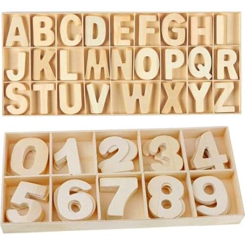 216Pcs Mini Wooden Capital Letters and Numbers Set with Storage Tray Alphabet Arts Crafts DIY Wedding Home Display Decor Kid Toy