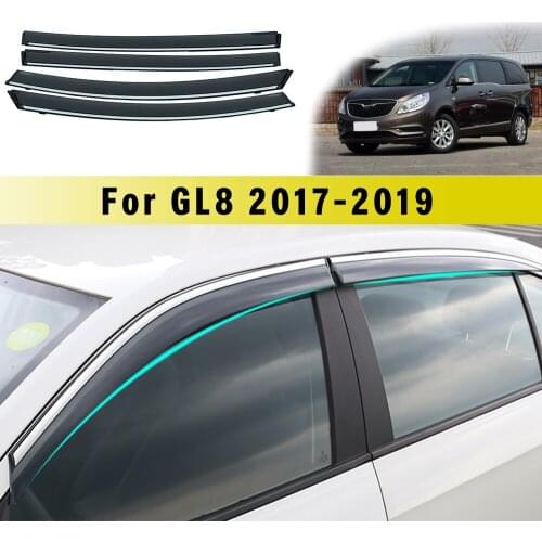 For Buick GL8 2017 2018 Smoke Window Sun Rain Visor Deflector Guard Sunny visor Accessories 4Pcs