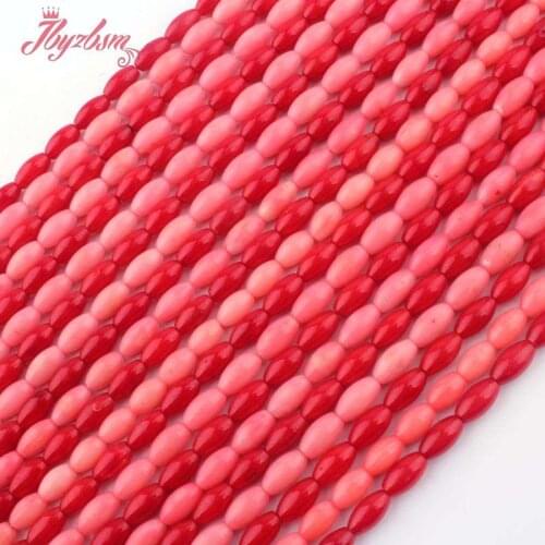 5x8mm Smooth Oval Coral Beads Natural Stone Beads For DIY Necklace Bracelets Earring Woman Jewelry Making 15" Free Shipping