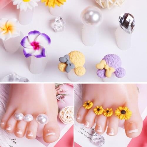 8PCs Soft Silicone Toe Separator Flower Modeling Foot Finger Divider Form Manicure Pedicure Nail Art Tool for Foot Care Tools