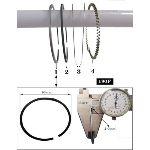 90mm Thick: 2.0mm 190F/ GX420 Gasoline Fuel Generator Piston Ring Assembly Cutting Machine/Pump/Agricultural Garden Machinery
