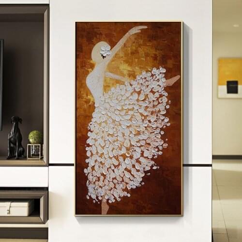 Abstract Handmade Paintings Ballet Dancer Oil on Canvas Painting Posters and Prints Wall Art Picture for Living Room Home Decor