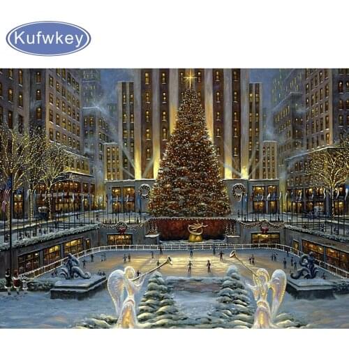 Diamond Embroidery"Christmas Tree,Night City,Landscape"full square 3d Diamond painting diy Mosaic Pictures Of Rhinestones Decor