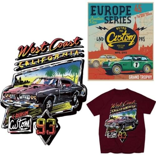 Car Patches Letter Thermal Stickers on Clothes Iron-on Transfers for Clothing Thermoadhesive Patch Vinyl Diy Applique for Girls