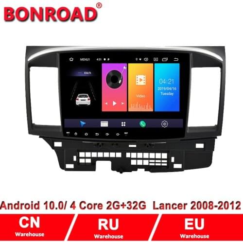 Bonroad Android 10.0 RAM 2G Rom32G Car Multimedia Player For Mitsubishi Lancer 2010-2015 Radio GPS Navigation Video Audio Player