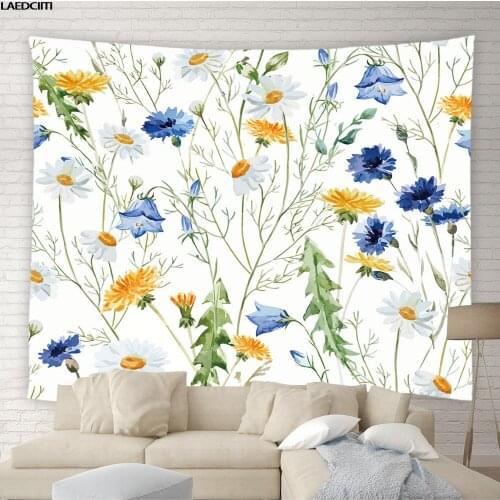 Flowers Plant Printed Big Wall Hanging Modern European Simple Tapestry Bohemia Background Cloth Living Room Bedroom Home Decor