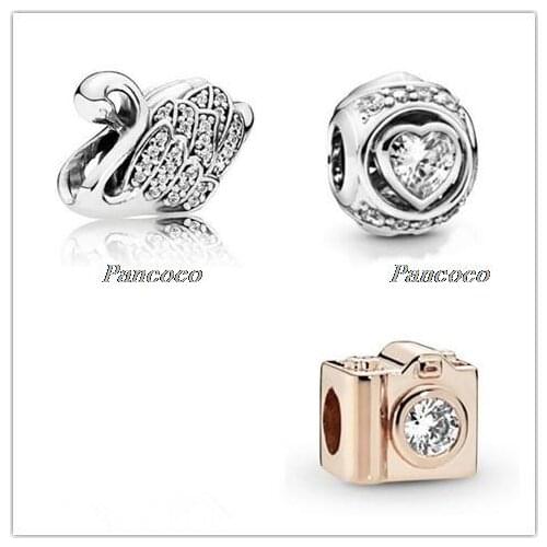 925 Sterling Silver Animal Bead Charm Pink Enamel Eeyore Gog Beads Fit Women Pandora Bracelet & Necklace Jewelry