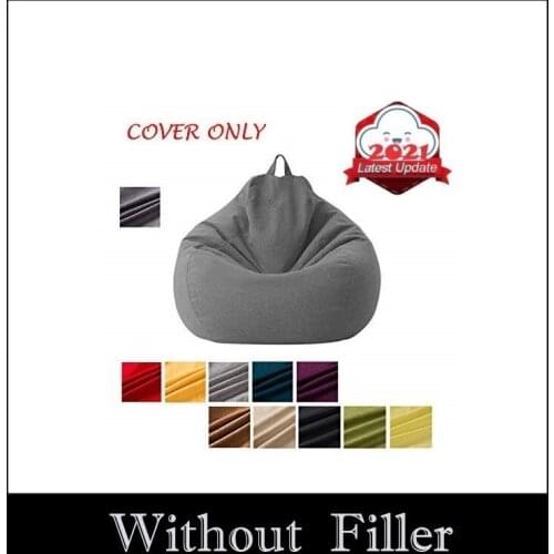 Large Small Lazy Sofas Cover Chairs without Filler Linen Cloth Lounge Seat Bean Bag Pouf Puff Couch Tatami Living Room Furniture