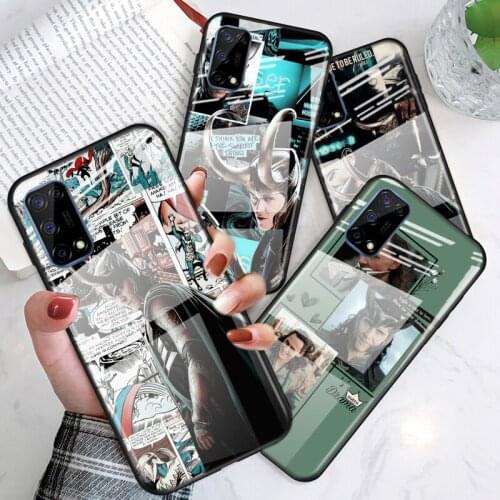Tempered Glass Cover Marvel Avengers Loki For OPPO A9 2020 A52 Find X2 Lite Realme 7 7i 6 5 Pro C3 XT Phone Case
