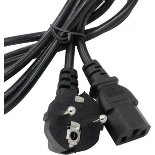 EU European Power Cable Euro Plug IEC C13 AC Power Extension Cord 1.5m 5ft For Desktop PC Computer Monitor Printer Xbox One