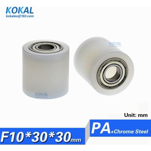[F1030-30] PA Nylon double ball bearing 6900zz 6900 coated plat high loading wheel display case sliding Pulley 10X30X30mm 1030