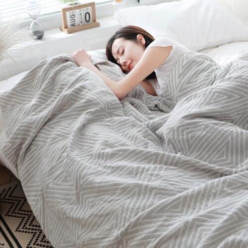 Cotton Six Layers Gauze Jacquard Towel Blankets - All season - Airplane Office Siesta - Perfect Summer Travel Coverlet Bedding