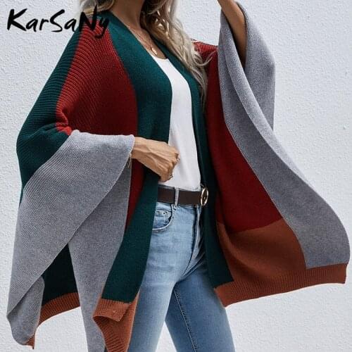 Plaid Knitted Cardigan Women Oversize Sweater Loose Autumn Fashion Cardigans Casual Striped Knitted Cardigan For Women Coat New