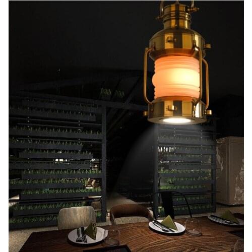 Kerosene lamp Hanging Glass Shade Pendant Lamp Lights E27 LED For Kitchen Restaurant Living Room