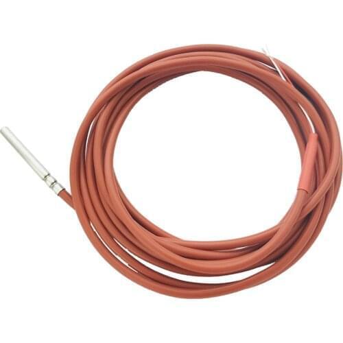 3 Meters Red NTC10K Temperature Sensor 2 Wire With Silicone Gel Coated Cable Probe 45mm*5mm Length*Dia. 0-95 Celsius iSentrol