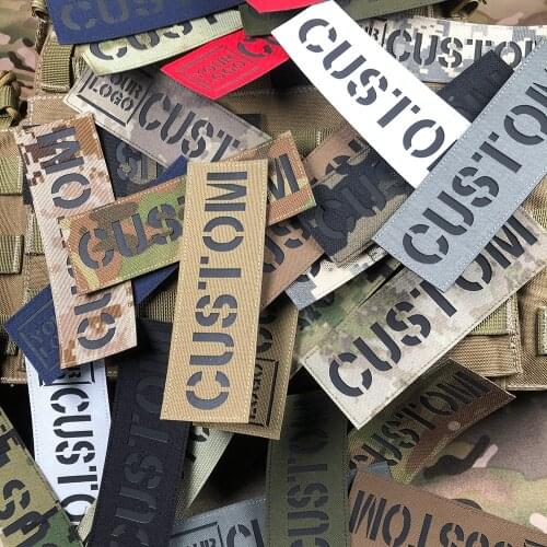 Big Name Tapes Custom Logo Flag Laser Cut IR IFF Infrared Reflection Patch Black Letters Morale Tactics Military Airsoft