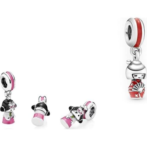 2020 New Summer High-quality 100% S925 Sterling Silver Korean Doll Japanese Doll Pendant Original Female Charm Accessories