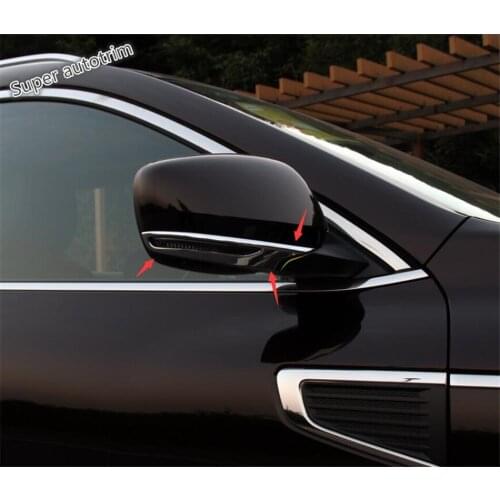 Lapetus Side Door Rearview Mirrors Stripe Bezel Cover Trim 2 Pcs Bright Exterior Fit For Renault Koleos 2017 2018 2019 2020 ABS