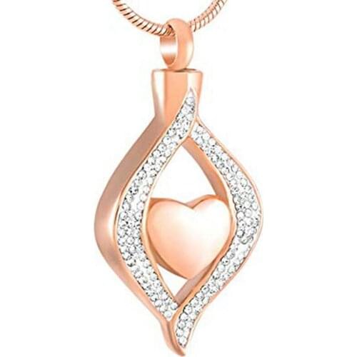 Memorial Engraving Keepsake Ashes Urn Pendant Necklace Circular Heart-shaped crystal Ashes Box Necklaces Commemorative Jewelry