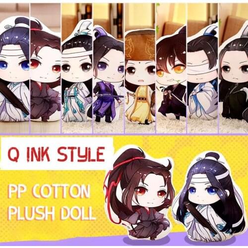 Mo Dao Zu Shi Q Version Ink Style Anime Pillow Stuffed Plush Toy Mo Dao Zu Shi Doll Home Decoration Cushion Pillow Plush Toy