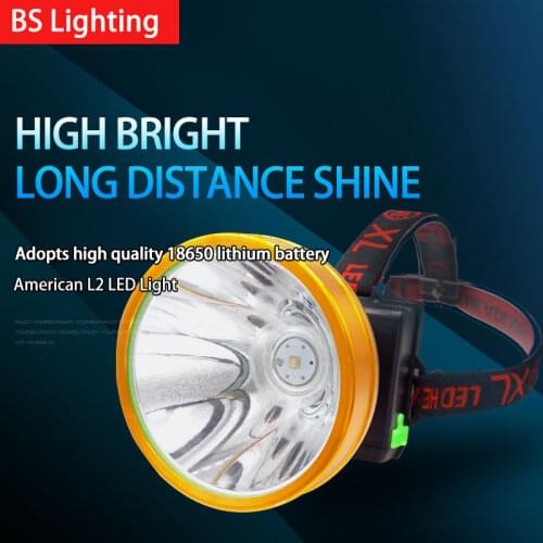 High Power Rechargeable L2 Head Light Ultra Bright Waterproof Headlamp LED Hunting Camping Lantern 18650 Mini Portable Troch